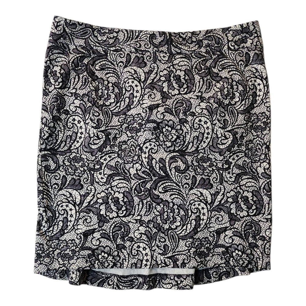 Lane Bryant Skirt Womens Plus Size 20 Black White‎ Paisley Floral Comfort Waist